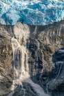 Chile, Beagle Channel, Alberto de Agostini National Park. Landscape with glacier and waterfall. Art Print